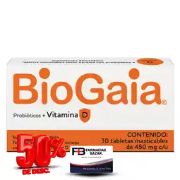 Farmacias Bazar Biogaia d 30 tabletas masticables oferta