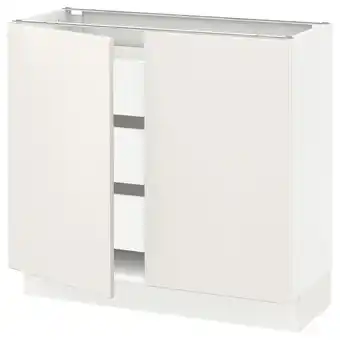 IKEA Sektion / maximera gabinete bajo 2 puertas 3 cajones, blanco/veddinge blanco, 91x37x76 cm oferta