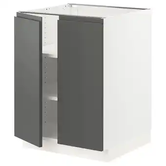 IKEA Sektion gabinete bajo 2 puertas c/estantes, blanco/voxtorp gris oscuro, 61x61x76 cm oferta