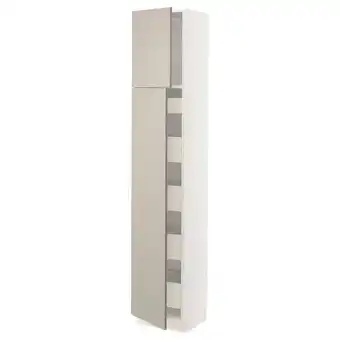 IKEA Sektion / maximera gabinete alto 2 puertas 5 cajones, blanco/stensund beige, 38x37x203 cm oferta