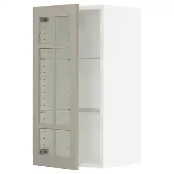 IKEA Sektion gabin pared 1 puerta vidrio c/ ests, blanco/stensund beige, 38x37x76 cm oferta