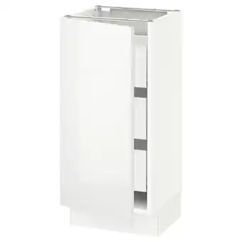 Sektion / maximera gabinete bajo 1 puerta 3 cajones, blanco/ringhult blanco, 38x37x76 cm