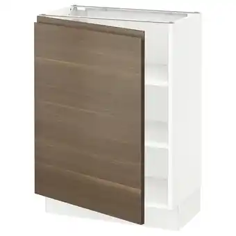 IKEA Sektion gabinete bajo 1 puerta c/estantes, blanco/voxtorp efecto nogal, 61x37x76 cm oferta