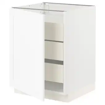 IKEA Sektion / maximera gabinete bajo 1 puerta 3 cajones, blanco enköping/blanco efecto madera, 61x61x76 cm oferta