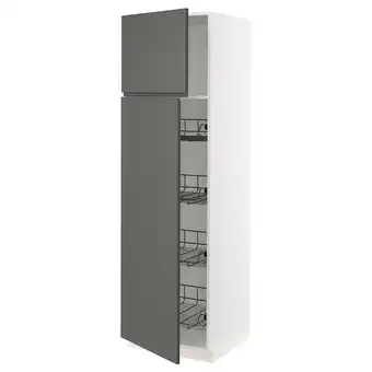 IKEA Sektion gabinete alto 2 puertas c/canasta, blanco/voxtorp gris oscuro, 61x61x203 cm oferta