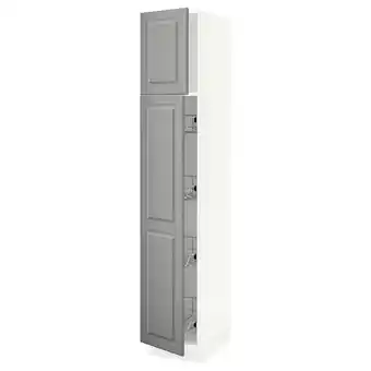 IKEA Sektion gabinete alto 2 puertas c/canasta, blanco/bodbyn gris, 38x61x203 cm oferta