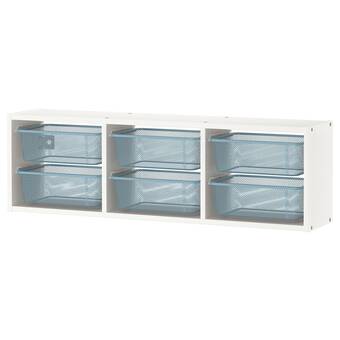 IKEA Trofast almacenamiento de pared, blanco/azul grisáceo, 99x21x30 cm oferta