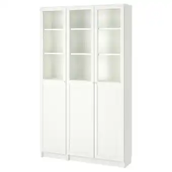 IKEA Billy / oxberg librero con puertas de vidrio, blanco/vidrio, 120x30x202 cm oferta