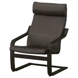 IKEA Poäng sillón, negro-café/glose café oscuro oferta