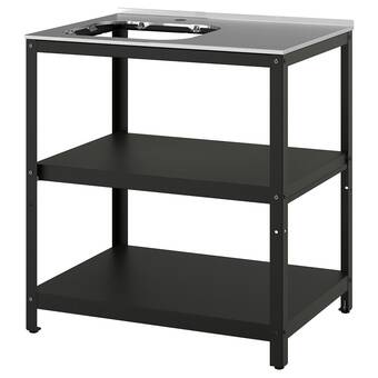 IKEA Grillskär módulo para tarja, negro/ac inox exterior, 86x61 cm oferta