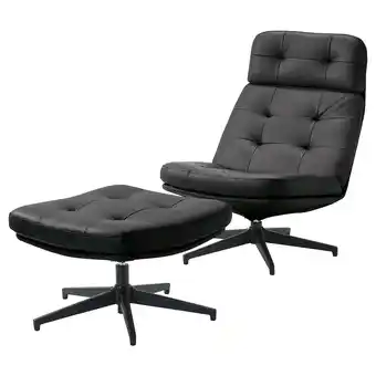 IKEA Havberg sillón y reposapiés, grann/bomstad negro oferta