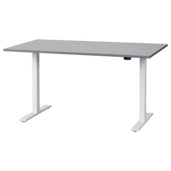 IKEA Rodulf escritorio p/trabjar sentado/de pie, gris/blanco, 140x80 cm oferta