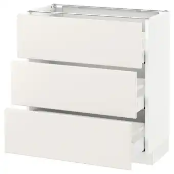 IKEA Sektion gabinete bajo 3 cajones, blanco maximera/veddinge blanco, 76x37x76 cm oferta