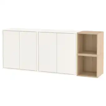 IKEA Eket gabinete de pared, blanco/efecto roble tinte blanco, 175x35x70 cm oferta