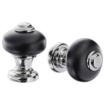 IKEA Skärhamn pomo, negro/cromado, 22 mm oferta