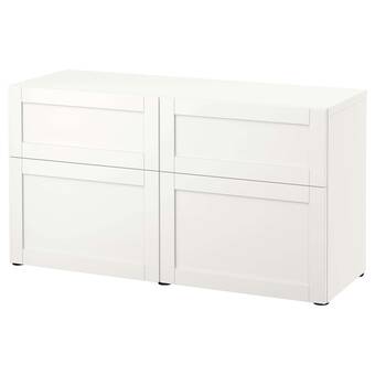 IKEA Bestå comb almacenamiento c/prtas&cajones, blanco/hanviken blanco, 120x42x65 cm oferta