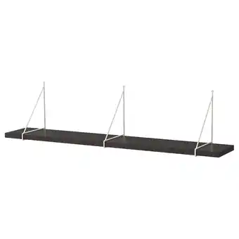 IKEA Bergshult / pershult repisa, negro-café/blanco, 120x20 cm oferta