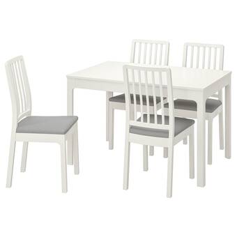IKEA Ekedalen / ekedalen mesa y 4 sillas, blanco/orrsta gris claro, 120/180 cm oferta