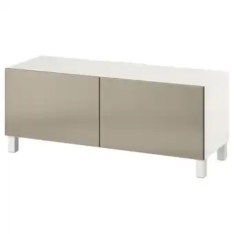 IKEA Bestå mueble de tv con puertas, blanco riksviken/stubbarp/color bronce, 120x42x48 cm oferta