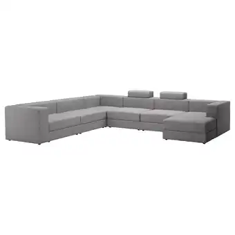 IKEA Jättebo sofá u 7 asientos, con chaiselongue dcha con reposacabezas/tonerud gris oferta