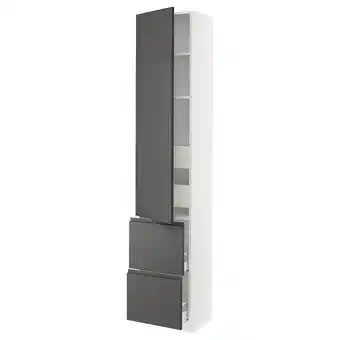 IKEA Sektion / maximera gabinete alto 1 puerta 4 cajones, blanco/voxtorp gris oscuro, 46x37x229 cm oferta