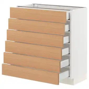 IKEA Sektion / maximera gabinete bajo 6 cajones, blanco/vedhamn roble, 76x37x76 cm oferta