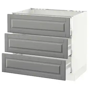 IKEA Sektion gabinete bajo p/parrilla 3 cajones, blanco maximera/bodbyn gris, 91x61x76 cm oferta