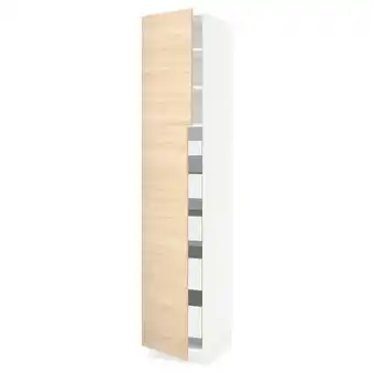 IKEA Sektion / maximera gabinete alto 2 puertas 5 cajones, blanco/askersund efecto fresno claro, 46x61x229 cm oferta