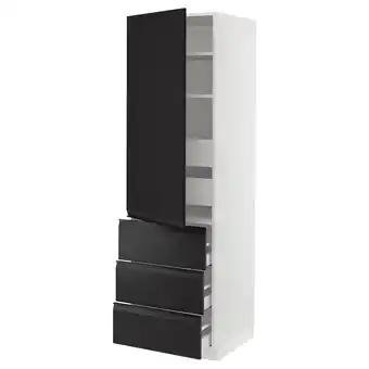 IKEA Sektion / maximera gabinete alto 1 puerta 5 cajones, blanco/upplöv carbón mate, 61x61x203 cm oferta