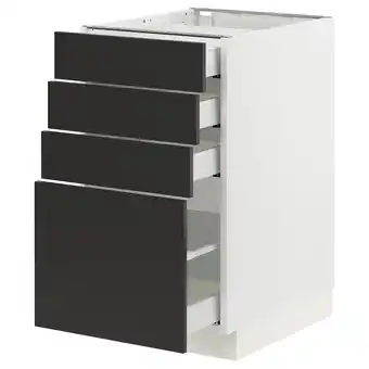 IKEA Sektion / maximera gabinete bajo 4 cajones, blanco/nickebo carbón mate, 46x61x76 cm oferta