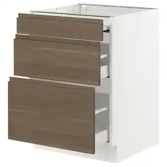 IKEA Sektion / maximera gabin bajo sup extensible 2 cajnes, blanco/voxtorp efecto nogal, 61x61x76 cm oferta