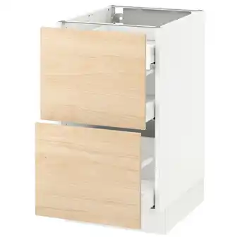 IKEA Sektion gabinete bajo 3 cajones, blanco maximera/askersund efecto fresno claro, 46x61x76 cm oferta