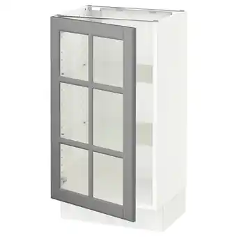 IKEA Sektion gabinete bajo 1 puerta vidrio, blanco/bodbyn gris, 46x37x76 cm oferta