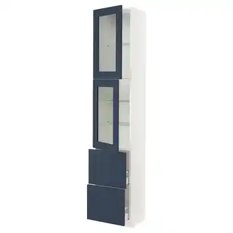 IKEA Sektion / maximera gabin alto 2 prtas vidrio 2 cjnes, blanco axstad/mate azul, 46x37x229 cm oferta