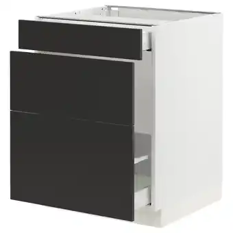 IKEA Sektion / maximera gabinete para bote 1 cajón, blanco/nickebo carbón mate, 61x61x76 cm oferta