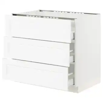 IKEA Sektion / maximera gabin bajo p/parilla 3 cajones, blanco enköping/blanco efecto madera, 91x61x76 cm oferta