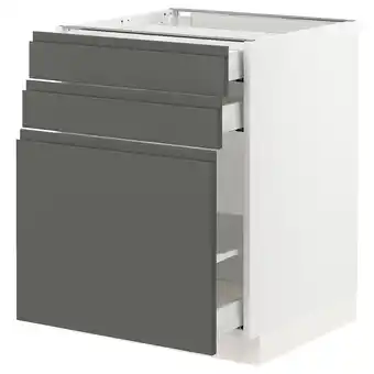 IKEA Sektion gabinete bajo extraíble 2 cajones, blanco maximera/voxtorp gris oscuro, 61x61x76 cm oferta