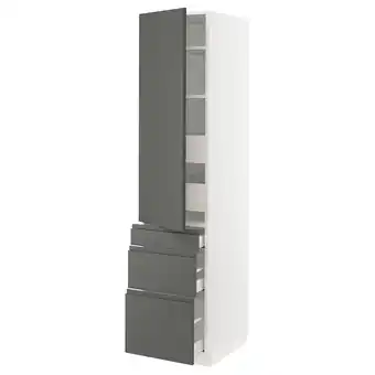 IKEA Sektion / maximera gabinete alto 1 puerta 5 cajones, blanco/voxtorp gris oscuro, 46x61x203 cm oferta