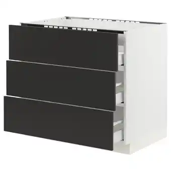 IKEA Sektion / maximera gabin bajo p/parilla 3 cajones, blanco/nickebo carbón mate, 91x61x76 cm oferta