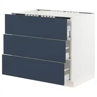 IKEA Sektion / maximera gabin bajo p/parilla 3 cajones, blanco axstad/mate azul, 91x61x76 cm oferta