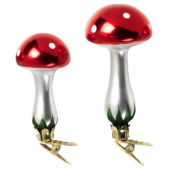 IKEA Vinterfint decoración, juego de 2, seta/vidrio rojo oferta