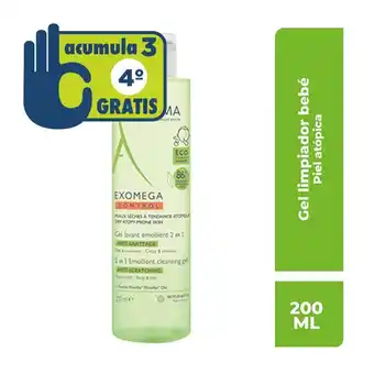 Farmacia San Pablo Aderma exomega gel de limpieza para cuerpo y cabello de bebés oferta