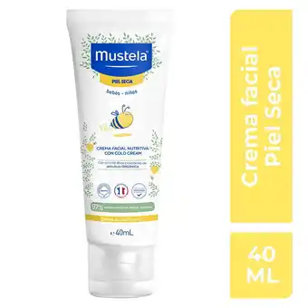 Mustela crema facial nutritiva con cold cream para bebés y niños con piel seca