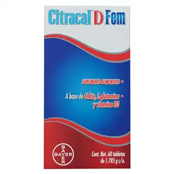 Farmacia San Pablo Citracal d fem suplemento alimenticio a base de calcio, l-glutamina y vitamina d3 oferta