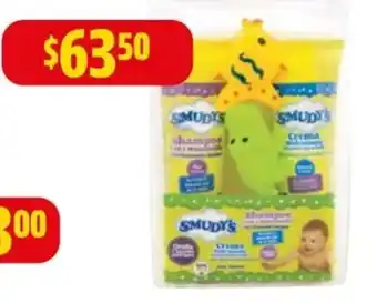 Farmacias Guadalajara ESTUCHE SMUDY'S SHAMPOO + CREMA HIDRATANTE + 2 JUGUETES oferta