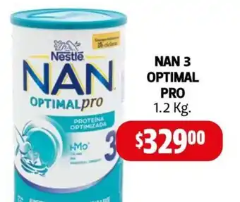 Farmacias Guadalajara NAN 3 OPTIMAL PRO 1.2 Kg. oferta