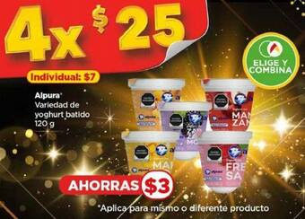 Bodega Aurrerá Alpura Variedad de yoghurt batido 4x120 g oferta