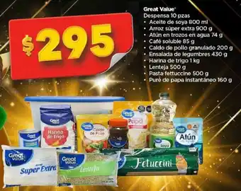 Bodega Aurrerá Great Value Despensa 10 pzas oferta