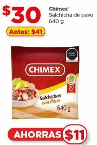 Bodega Aurrerá Chimex Salchicha de pavo 640 g oferta