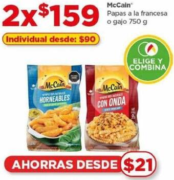 Bodega Aurrerá McCain Papas a la francesa o gajo 2x750 g oferta